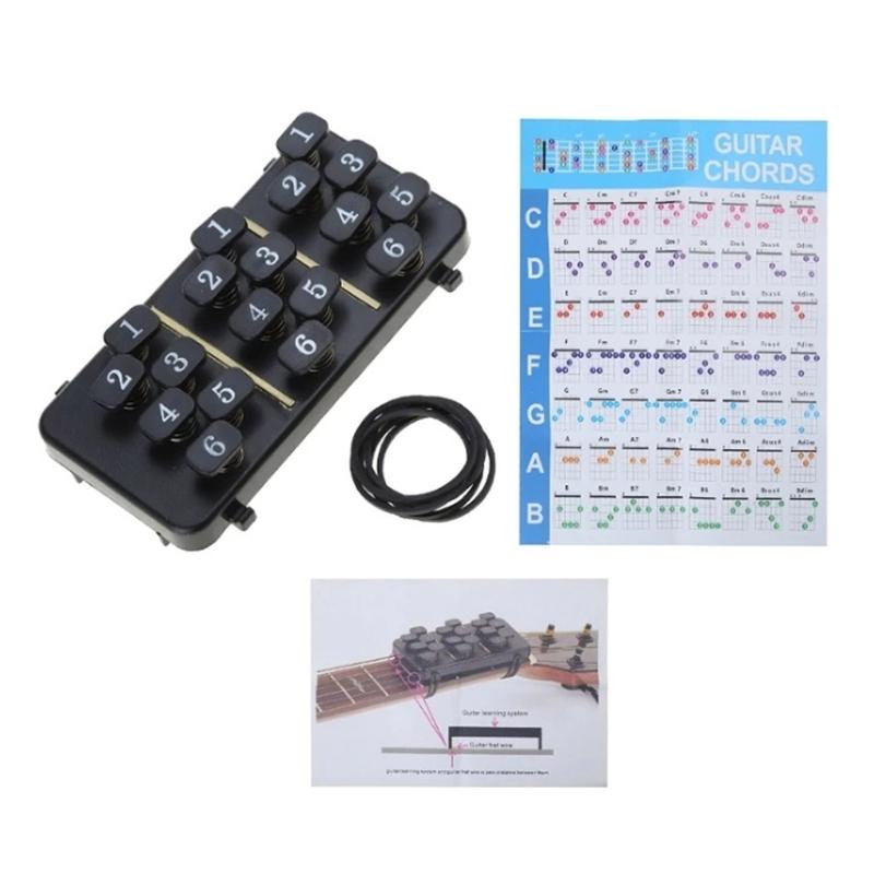 

Guitar Chord Trainer Tool Learning System Assist Finger Teaching Aid for Most Full Sized Acoustic Guitar Easy to Use 1