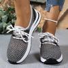 Flat Single Shoes Summer New Round Toe Mesh Breathable Front Lace-Up Soft Sole Non-Slip Wear-Resistant Sneakers