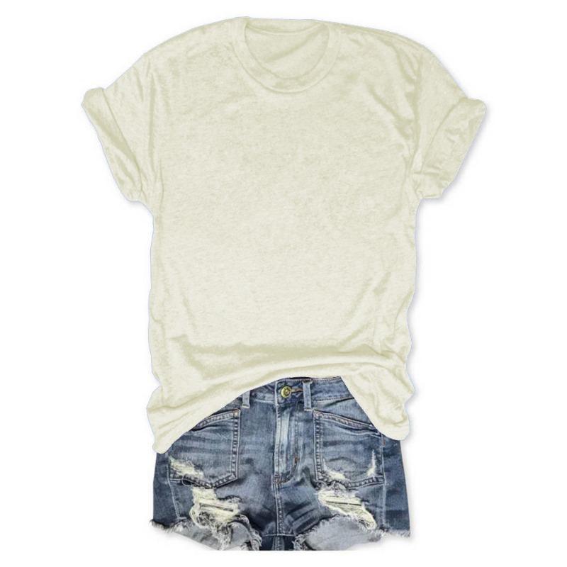 YYFS Dámská móda Ležérní Léto Jaro Jednobarevné halenky a košile s krátkým rukávem a výstřihem do O