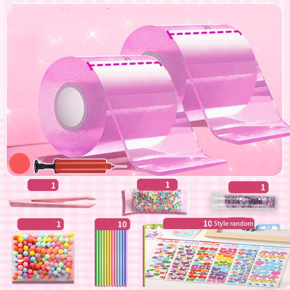 Transparent Blowing Bubble Full Set Reusable Nano Tape Crafts Nano Tape Toys School Supplies