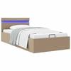 VidaXL Bed Frames with Storage and LED Cappuccino Faux Leather 90x200 Cm