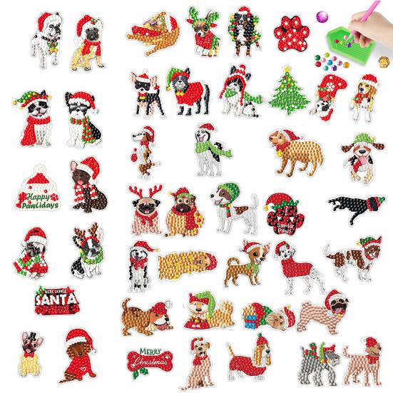 

1 комплект, рождественские наклейки со стразами, сделай сам, яркие цветные наклейки со стразами, ремесло для детей и взрослых