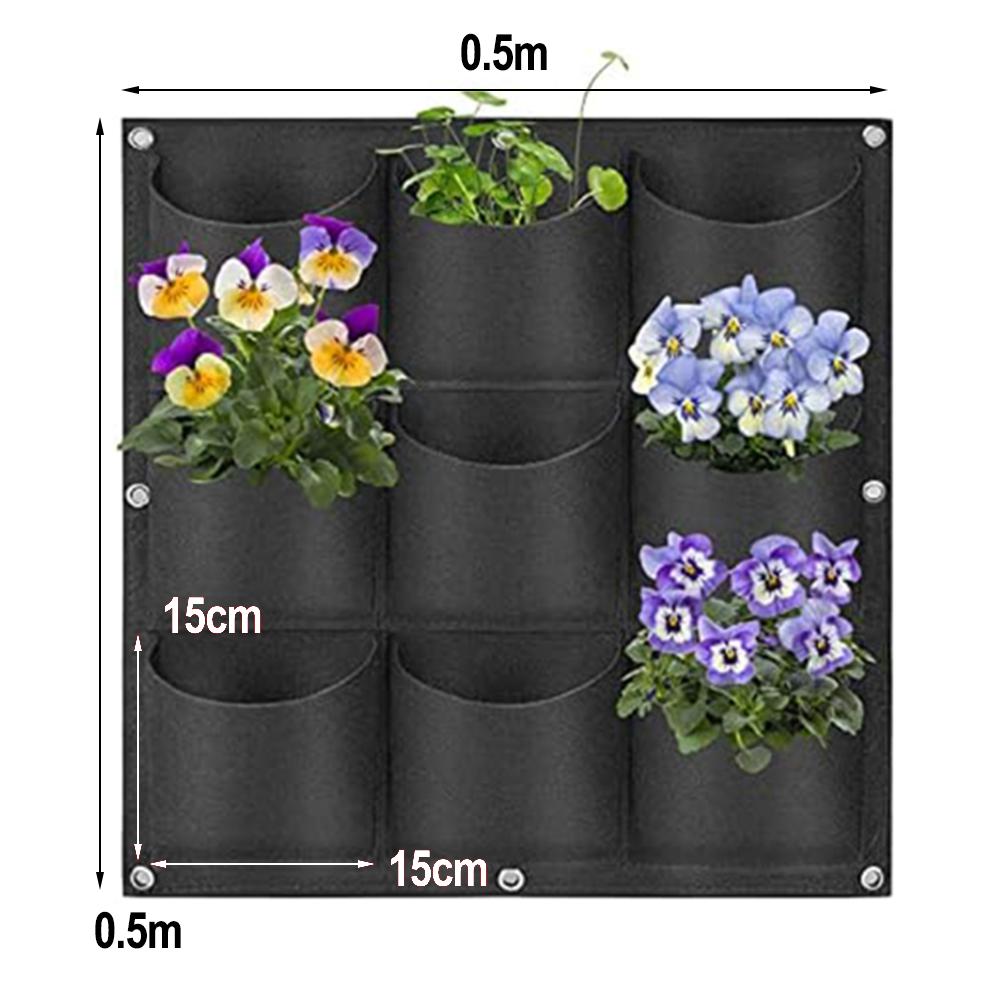 Wandmontierte Filzpflanztasche, Gemüse-Blumentopf, vertikale Begrünungs-Wachstumstasche