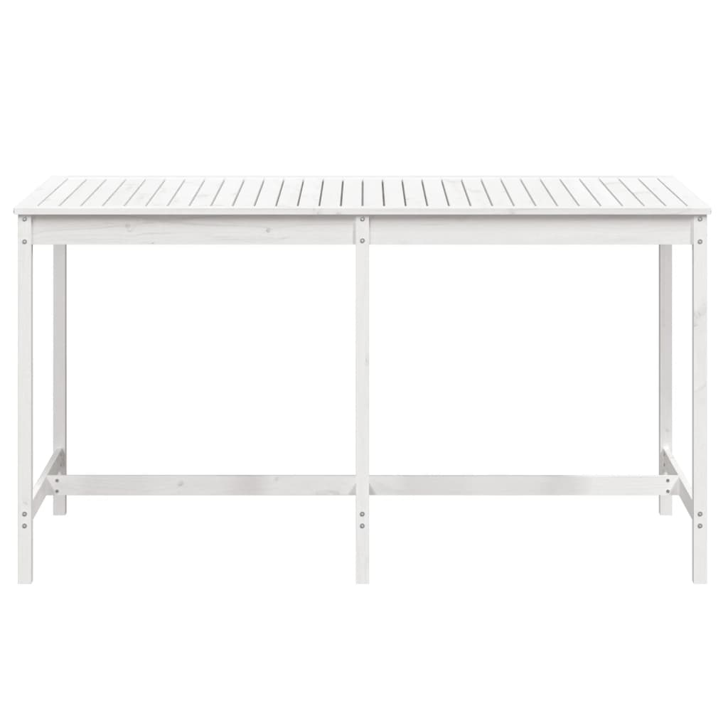 Garden Table White 203.5 x 90 x 110 cm Solid Pine Wood