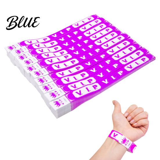 Party Wristbands 100 Pcs VIP Disposable Waterproof Fluorescent Color Bracelets