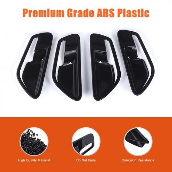 Glossy Black Inner Door Handle Bowl Trim Cover For Hyundai Santa Cruz +