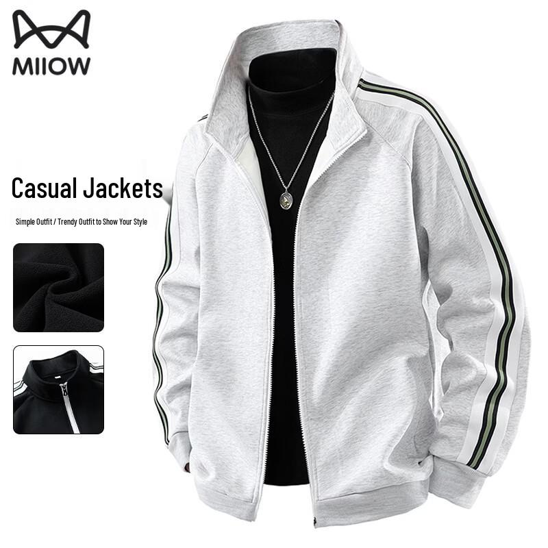MiiOW Men s Autumn/Winter 2025 Thermal Windproof Stand Collar Sports Jacket L