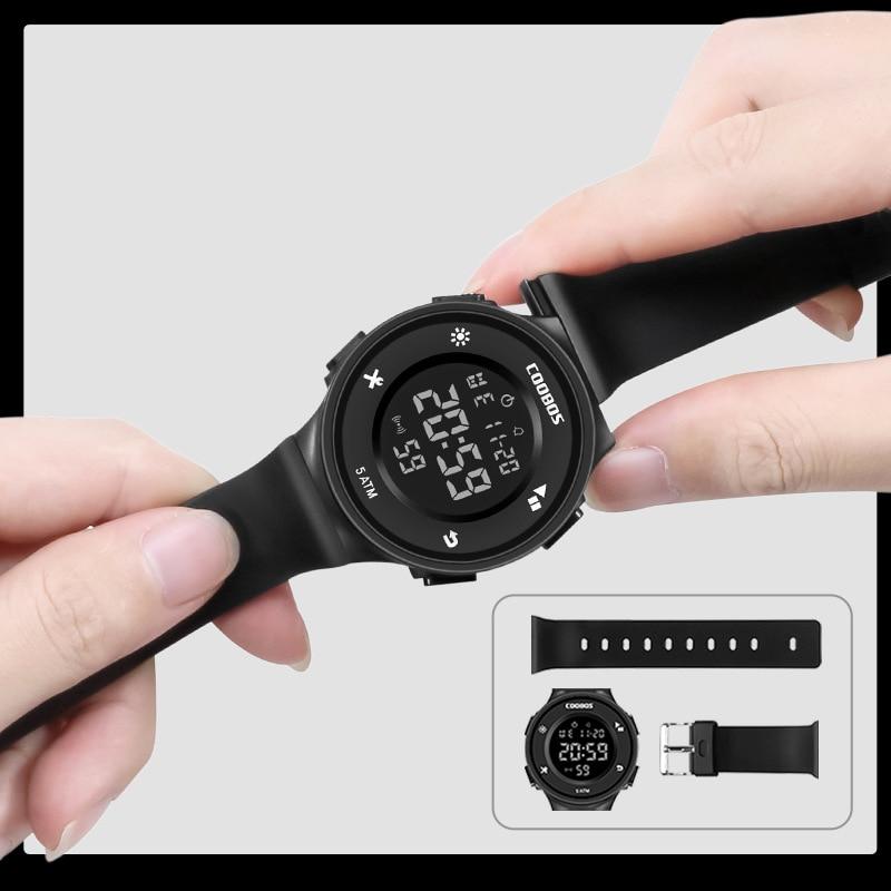 Korean Style Men's Digital Watch Simple Business 5Bar Waterproof LED Wrist Watches For Male Top Brand Sports Surf Military Watch