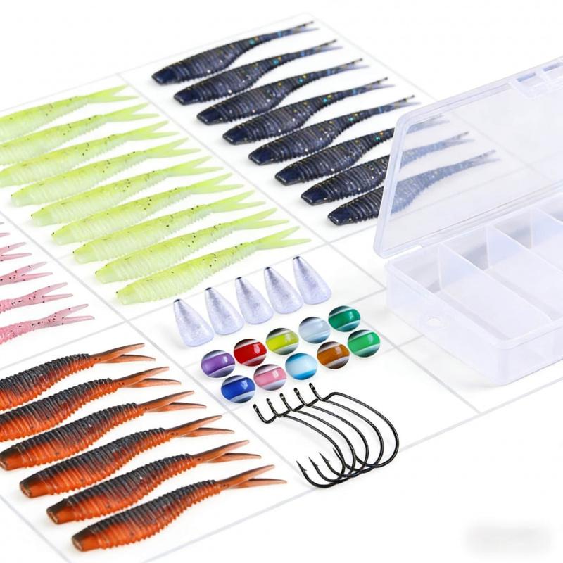 High Elasticity Lure Soft Bait Set New Model Stop-Start Soft Body Fake Bait Universal for Bass and Mandarin Fish Special Fishing