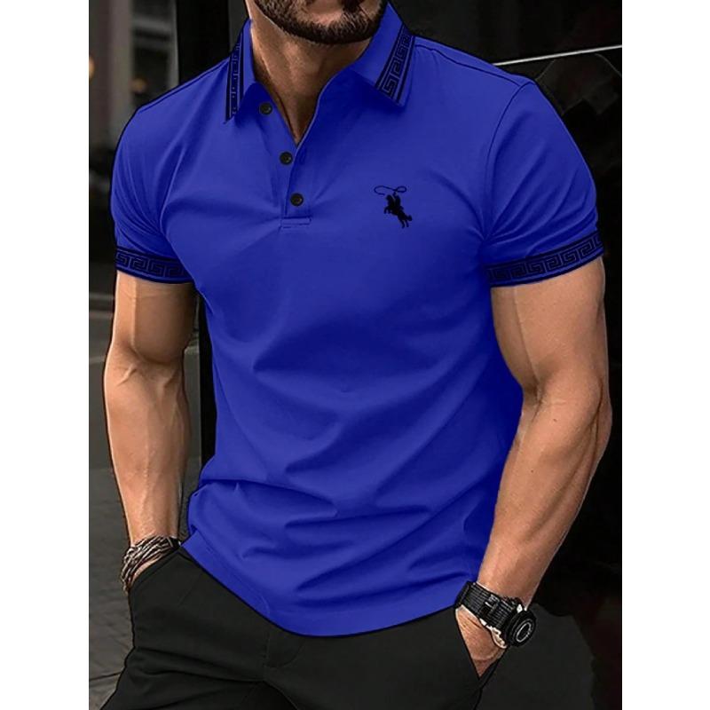 Summer Men's Short-Sleeved Polo 3D Print Shirt - Breathable Lightweight Casual Simple and Versatile Men's Clothing