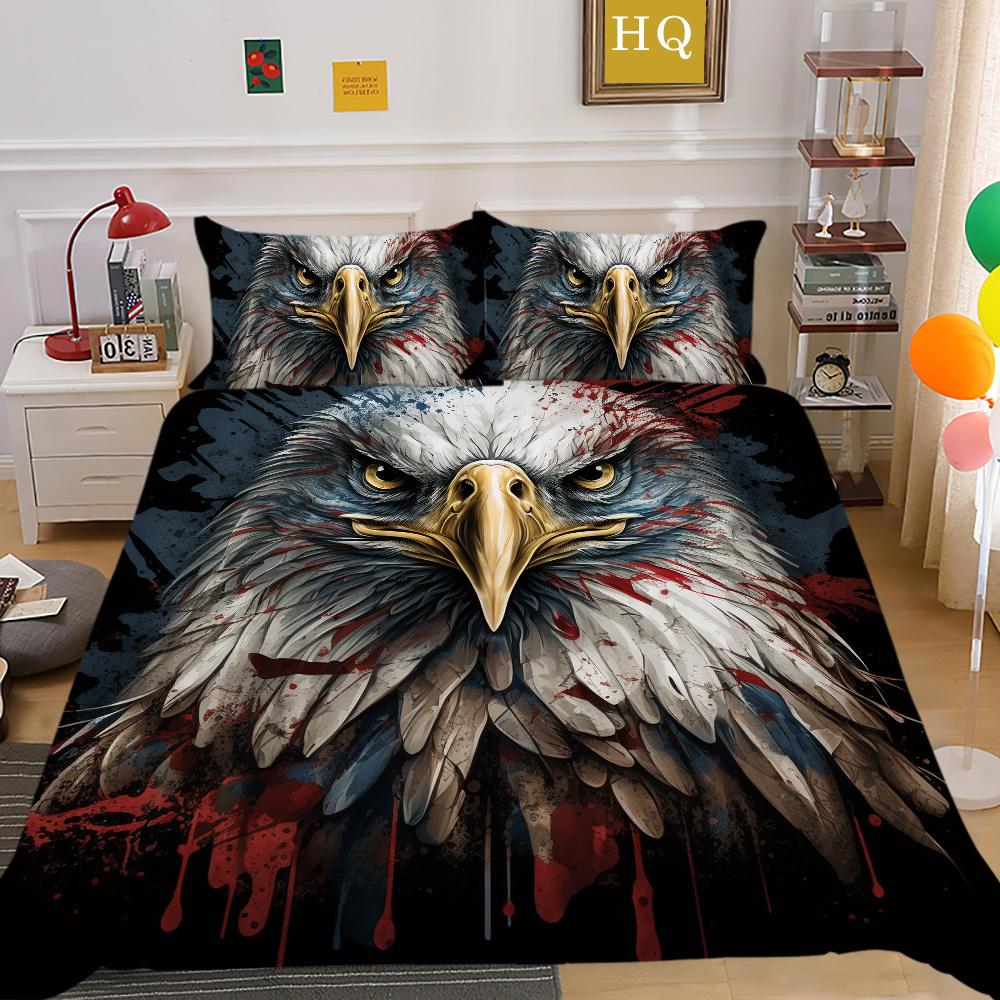 3D Eagle Printing Duvet Covers Children Teens Home Bedclothes Single Twin Bedroom Decor Polyester Bedspreads