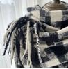 Eleganter Damen-Mehrfarbiger Tartan-Plaid-Schal mit Quastenfransen, Nicht dehnbar, Warmer dekorativer gewebter Schal für lässiges Wochenende, Winddicht, Weicher Komfort