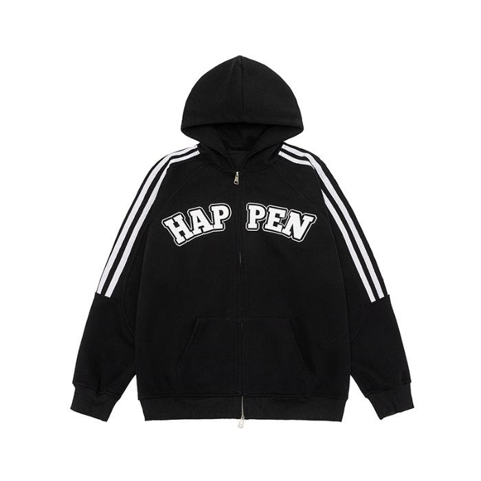 

Осенний кардиган, черный свитер, мужская свободная куртка с капюшоном, японская молодежная ретро-повседневная куртка, модный бренд Tide 2XL чёрный