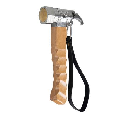 Camping Hammer Stainless Steel Tent Hammer Shock Absorbing Head Ergonomic Handle PU Leather Strap Backpacking Hiking