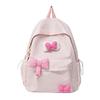 Cute Bowknot Plaid Backpack for Women Girls Large Capacity School Bag Casual Travel Daypack College Student Bookbag