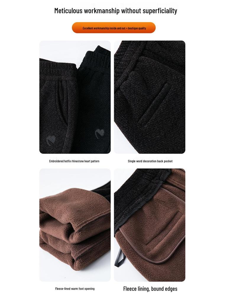 Women's High-Waisted Fleece-Lined Cigarette Pants, 2024 Winter Style, Warm Thickened Plus Size Casuals