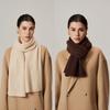 Women's High-End Korean-Style Wool-Cashmere Scarf: 7% Cashmere, 93% Knitted Wool, Perfect for Autumn and Winter.