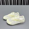 Leather Mesh Forrest Gump Shoes Women's 2025 Summer New Hollow Breathable Lace-up Thick-soled Thin Casual Sports Shoes Tide