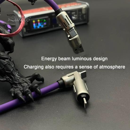 Fast Charging Data Cable 240W Thickened Silicone Charging Cable Multi-Protocol Data Transfer Cable for IPhone Tablets