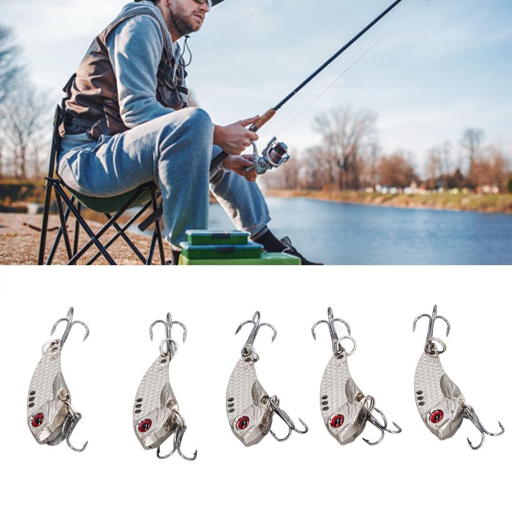 5PCS VIB Fishing Blade Lure Metal Fishing Lures Durable Swimbaits Crankbaits  For Trout