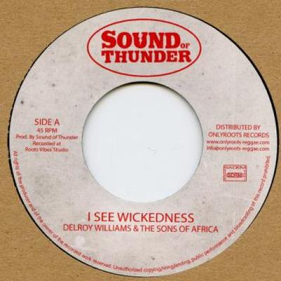 7-Zoll-Schallplatte DELROY WILLIAMS SONS OF AFRICA M I See Wickedness Wisest Dub SOT002 Sound Of Thunde 2016 Frankreich Reggae Ska Dub Gebraucht
