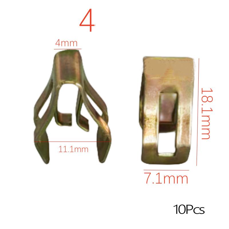 10 Pezzi Fermo Rivetto Fastener a U Universale per Console Centrale Cruscotto Auto Clip Metalliche per Pannelli Trim Auto