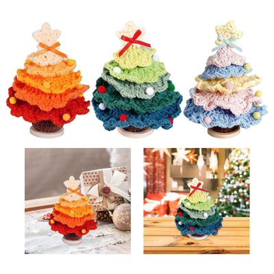 Crochet Christmas Tree Ornament DIY Home Decor for Bedroom Shelf Anniversary
