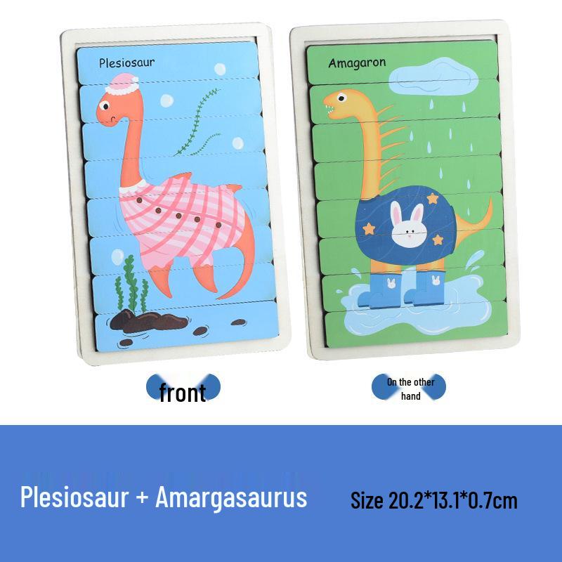 Creative Wooden Dinosaur Puzzle for Kids: Educational Animal Pattern for Kindergarten