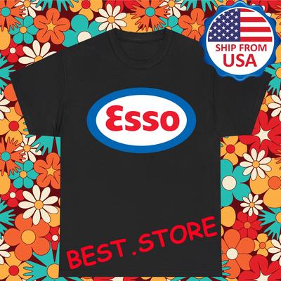 Esso Oil Racing Vintage Herren Schwarz Größe S-5XL