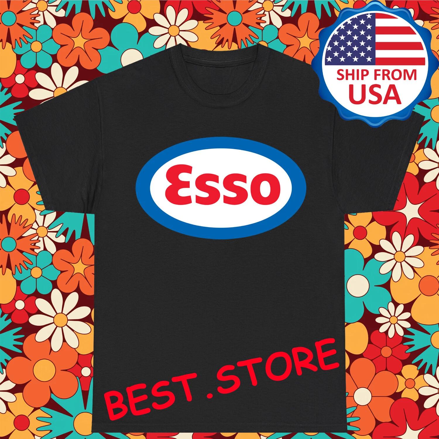 Esso Oil Racing Vintage Men s Black Size S-5XL 4XL