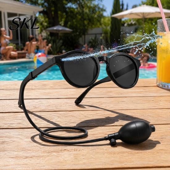Classic Round-frame Sunglasses Prank Water Glasses, Novelty Squirting Sunglasses, Round Party with Hidden Spray, Fun Toy for Parties Glasses