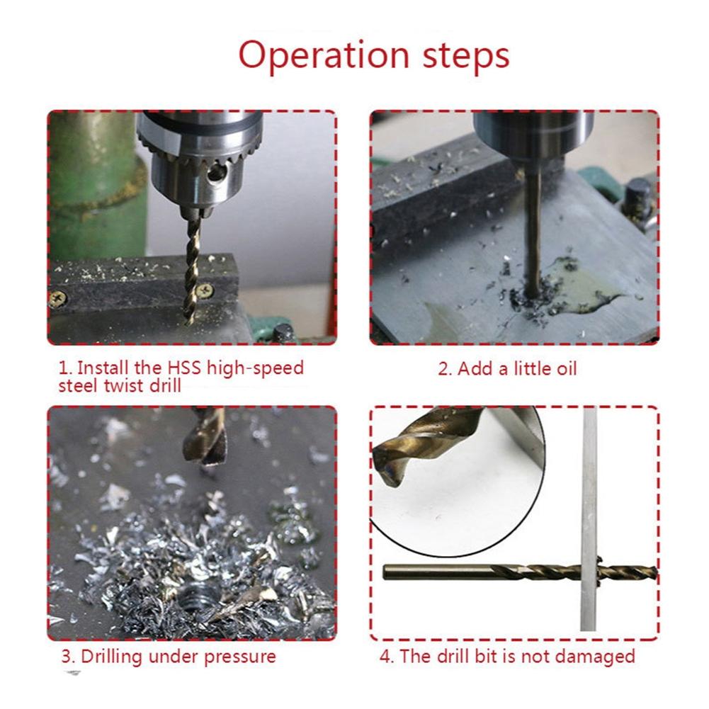 Drill Bit Set 13pcs HSS Hole Cutter Drilling Round Shank Drill Bits Blade