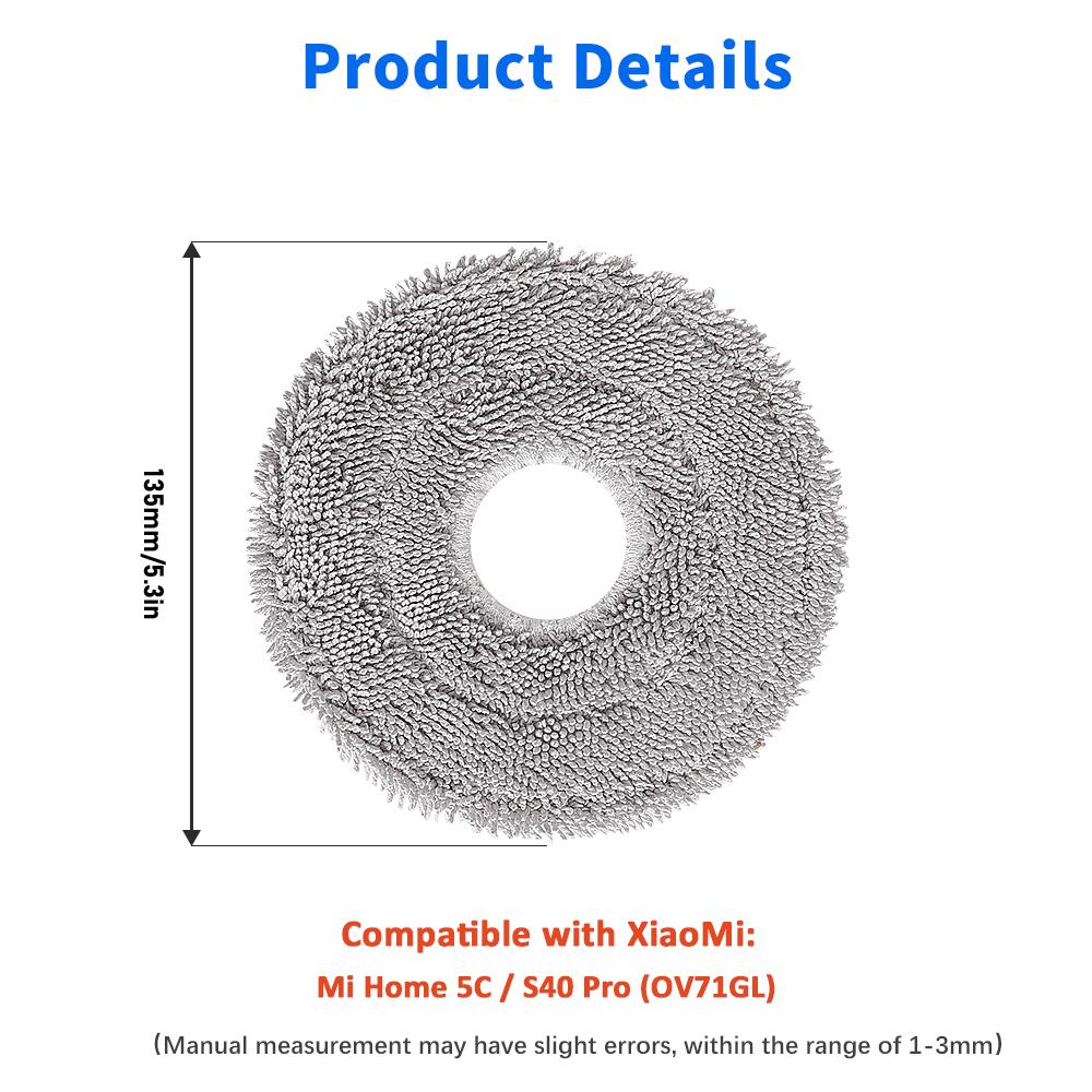 Complete Spare Parts Bundle for Xiaomi S40 PRO / OV71GL Robot Vacuum Mop Cloth Main Roller Side Brushes Dust Bag Washable Filter