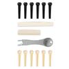 2Sets Metal Puller Bridge Pin Puller Black And Ivory Pegs Replacement Parts  For Acoustic Guitar