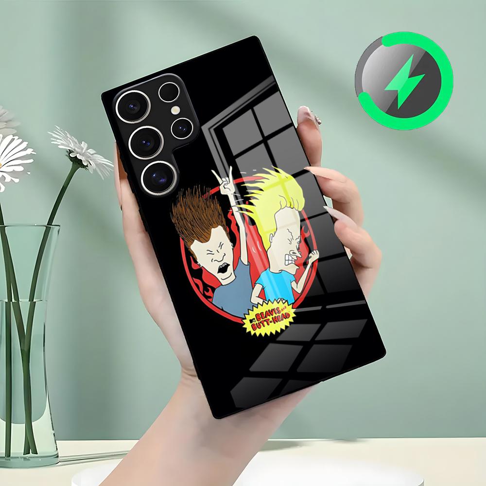 

B-beavis And B-butt H-head Phone Case For Samsung S26 S25 S24 S23 S22 S21 S20 Edge Ultra Plus FE For Magsafe Glass Case Galaxy S25 Edge