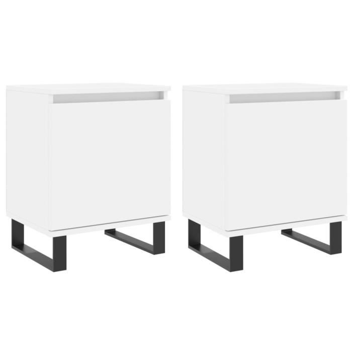 VidaXL Tables de chevet 2 pcs blanc 40x30x50 cm bois d'ingénierie 826845