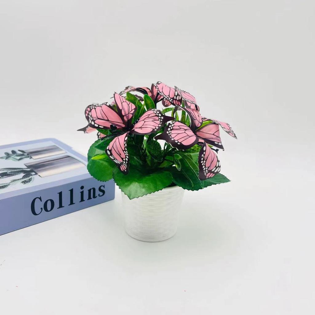 Butterfly Artificial Flower Pot For Home Decor And Photography Props
