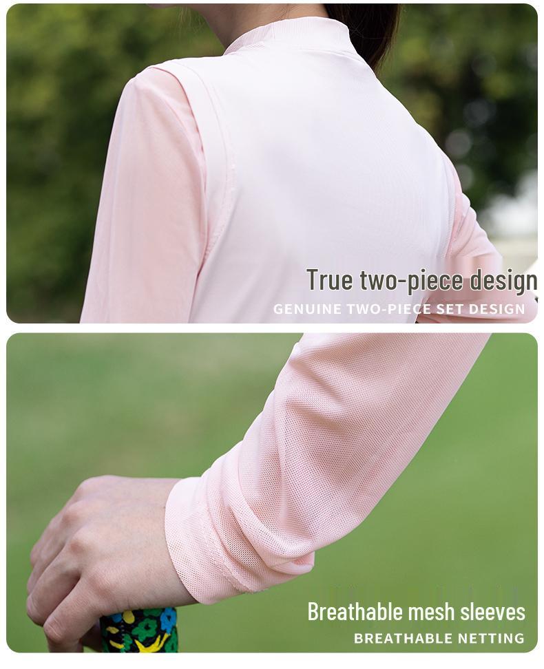 Women's 2026 Spring/Summer Golf Sportswear: Breathable Long Sleeve T-shirt & Top Two-Piece Set