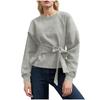Women's Casual Fashion Strappy Belly-covering Slimming Round Neck Pullover Long-sleeved Top