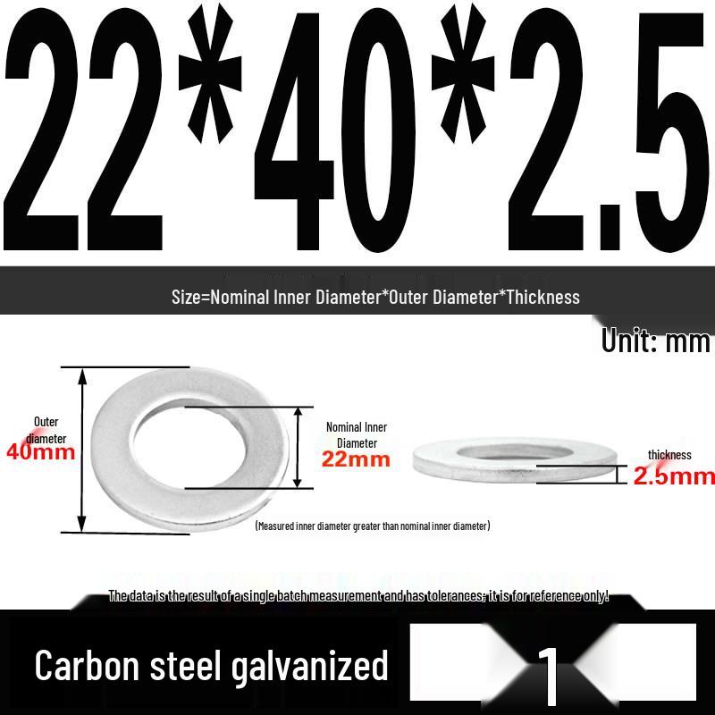 GB97 Galvanized Flat Washer M3-M42 - Full Specifications