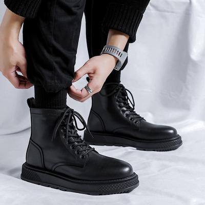 Men Luxury Fashion Motorcycle Boots Designer Shoes Party Nightclub Dress Cowboy Genuine Leather Boot Platform Ankle Botas
