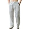 Men's Linen Pants Sweatwear Solid Color Breathable Trousers Cotton Fitness Lightweight Casual Men Beach Pants