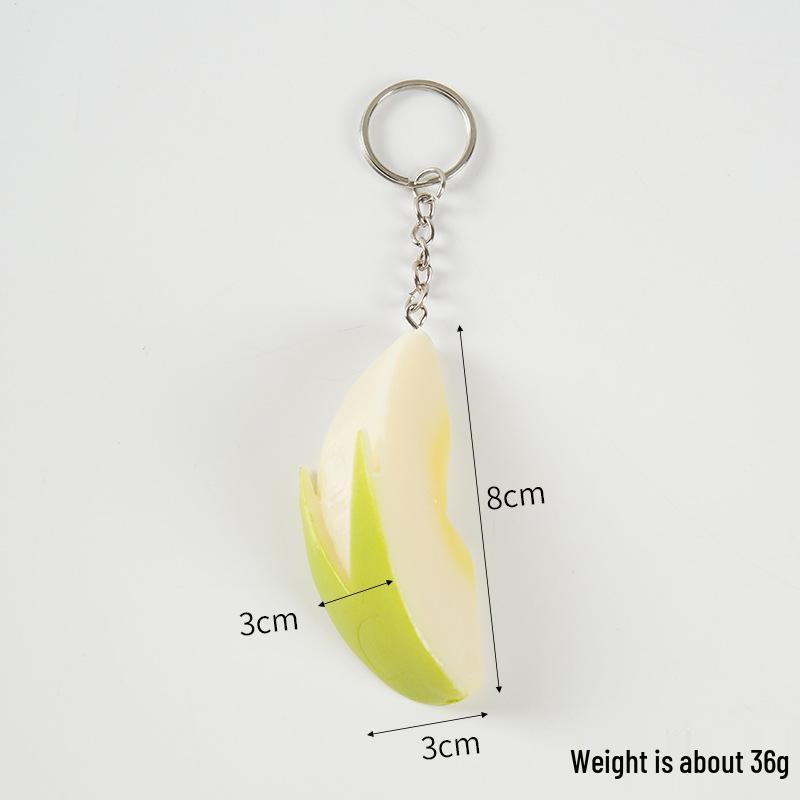 Yongye Xinghe Rabbit Apple PVC Simulated Peeled Apple Slice Keyring Pendant.