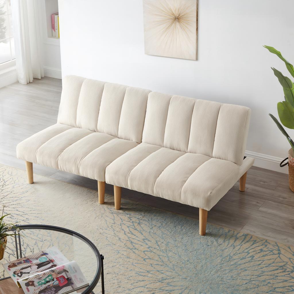 2-Seater Sleeper Sofa 167CM – Folding Sofa Bed with 3-Way Adjustable Backrest, Space-Saving Sleeper Couch for Living Room & Office