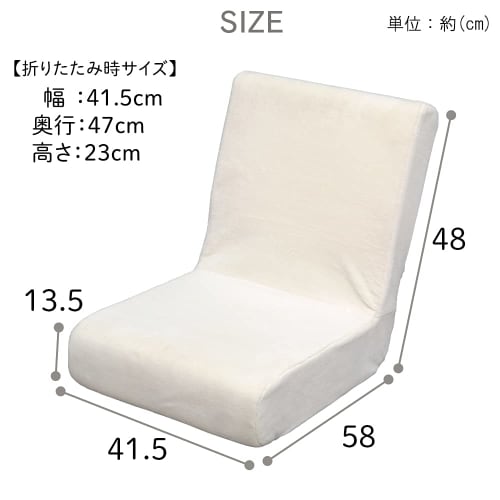 IRIS OHYAMA ZC-9, 2-Way Soft Floor Chair with Pillow, Compact and Foldable (Steel, Urethane Foam, Polyester), Beige