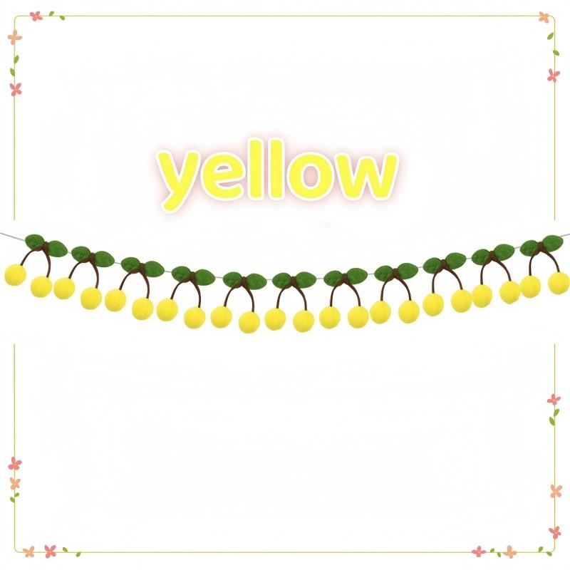 New 1-6PCS Cherry Felt Ball Handmade Garland String Wall Hanging Ornaments Hair Ball Pendant Kids Room Shower Party Favor Decor