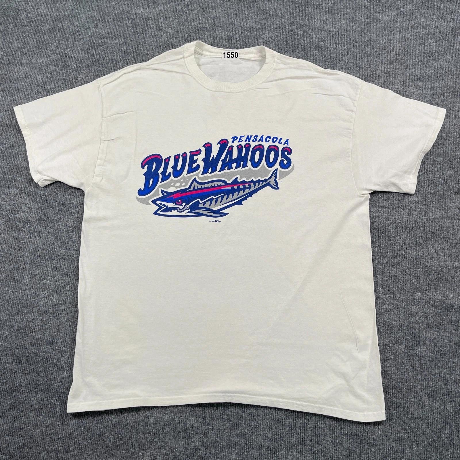 Minor-League Pensacola Blue-Wahoos Baseball Shirt 23x28 White M