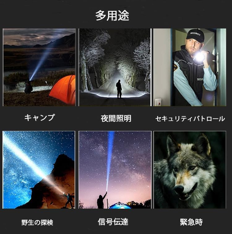 Super Powerful LED Military Handheld LCD Power Level IP65 5 Dimmable Adjustable Ideal for Emergency Night Power and More Flashlight, 30,000 Lumens,