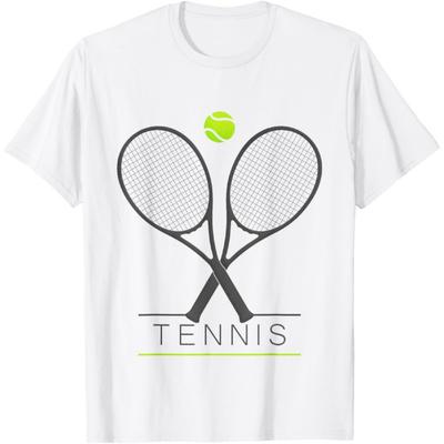 Tennis T-Shirt Women Men Trendy Tennis Rackets & Ball T-Shirt(1)