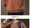 Men's Trendy Brand Heavyweight Round Neck Sweatshirt - Autumn Loose Casual Print with Velvet Long Sleeves